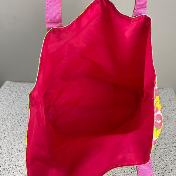 Lilly Pulitzer Estee Lauder Tote Bag Pink Green Yellow Fruit Resort Beach Travel - Picture 8 of 8